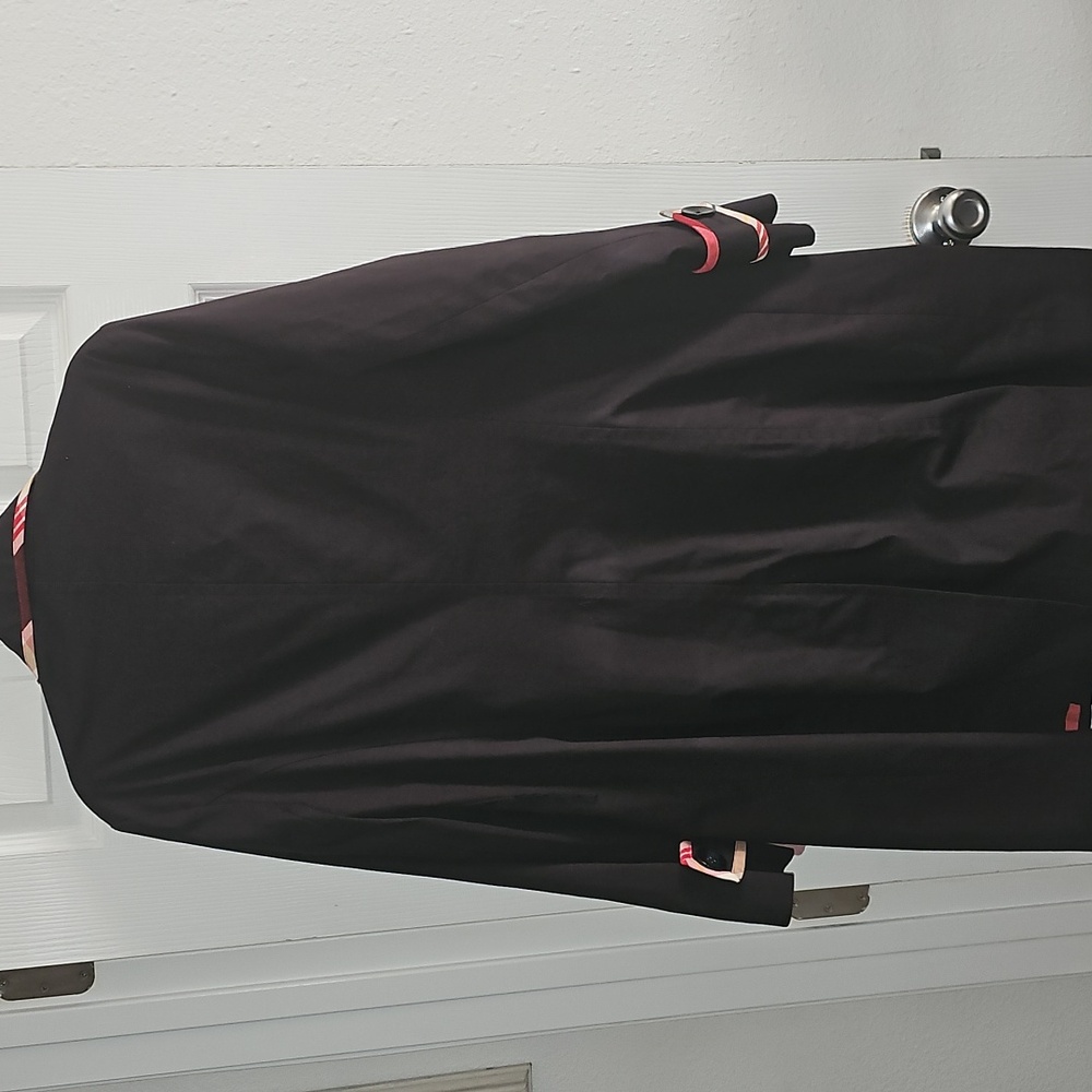 Bandolino Black Trench Coat with Red Trim - Picture 11 of 12
